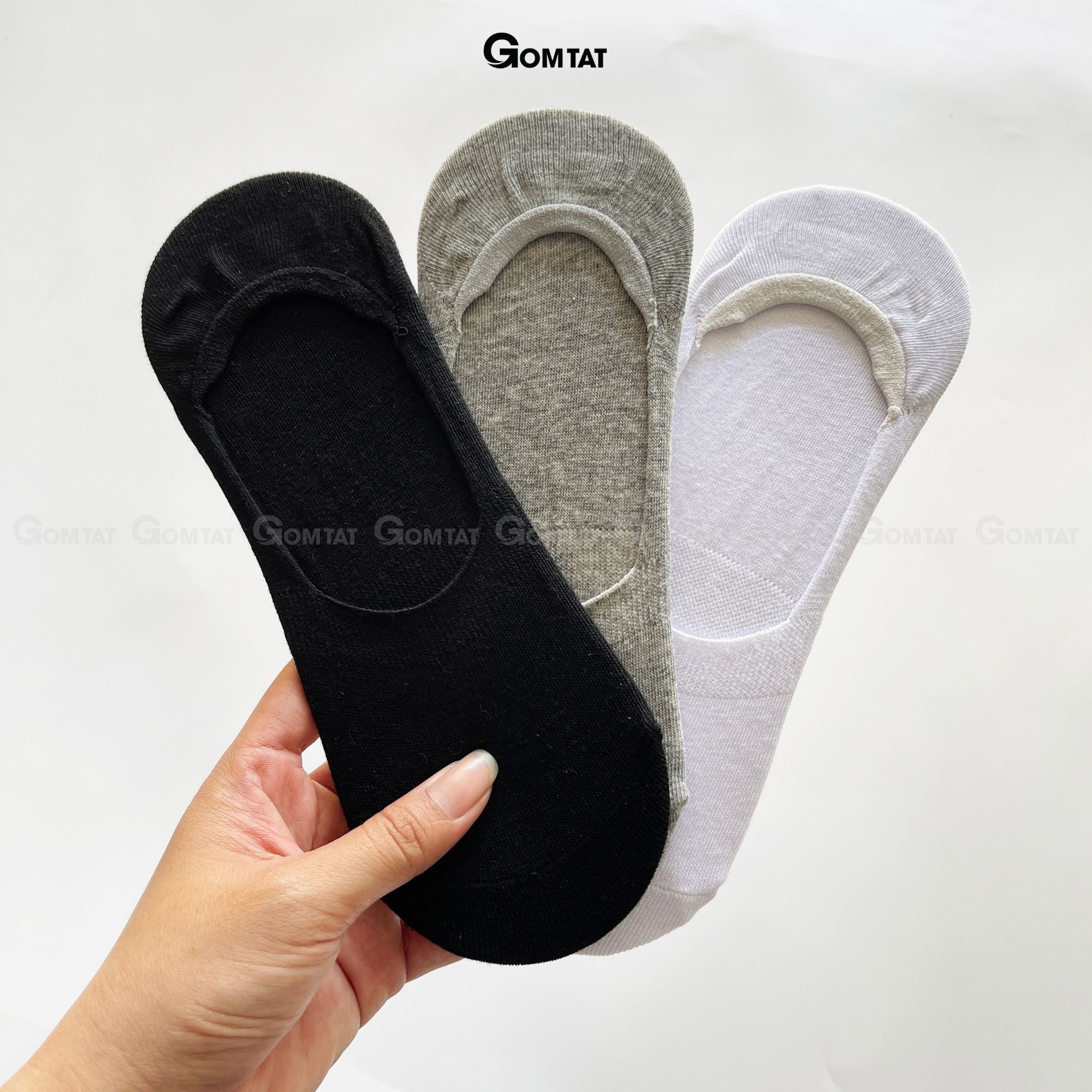 Set 5 Đôi Vớ Lười Nam , Tất Nam đi giày lười có đệm cao su chống trượt gót chân - GOMTAT-LUOI02-CB5