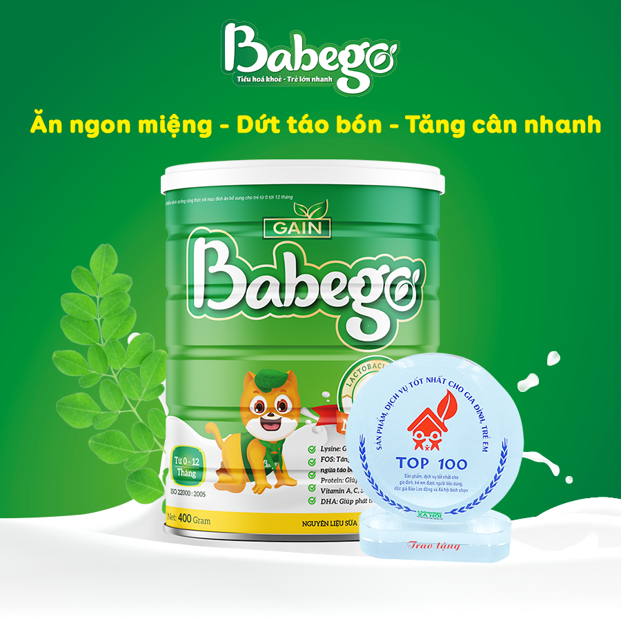 Sữa tăng cân, tiêu hóa khỏe Babego 0 – 12 tháng, 400G