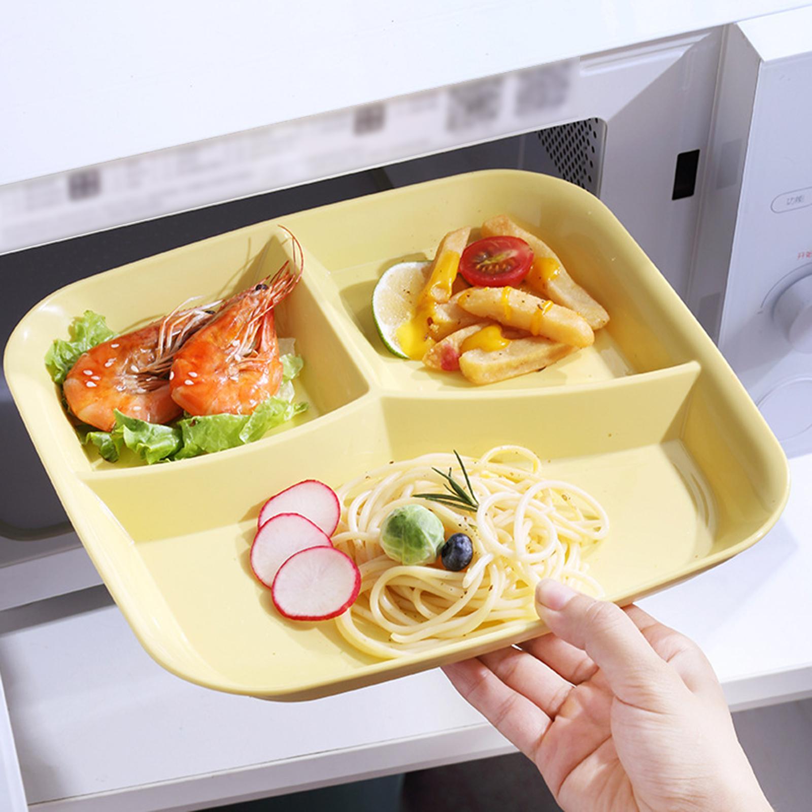 3-Compartment Plate Food Dish Diet Food Control for Restaurant Kitchen