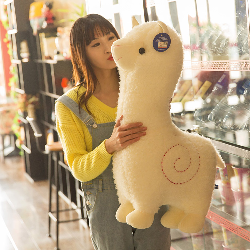 Gấu bông lạc đà alpaca dễ thương 2 màu hồng trắng kích thước từ 26-56cm