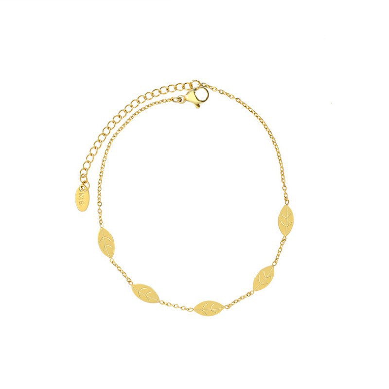 Lắc Chân Chiếc Lá Titan Ko Đen TT 3543