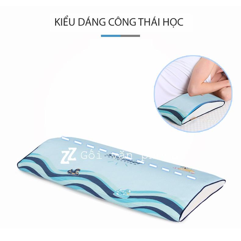 Gối kê lưng giãn cột sống chống đau lưng vỏ lụa mát nhiều hình ZURI PILLOW GLN-04