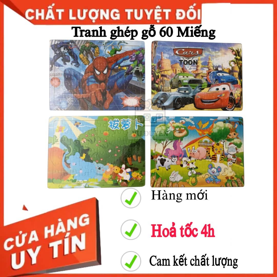 Đồ chơi ghép gỗ 60 miếng giúp bé phát triển tư duy