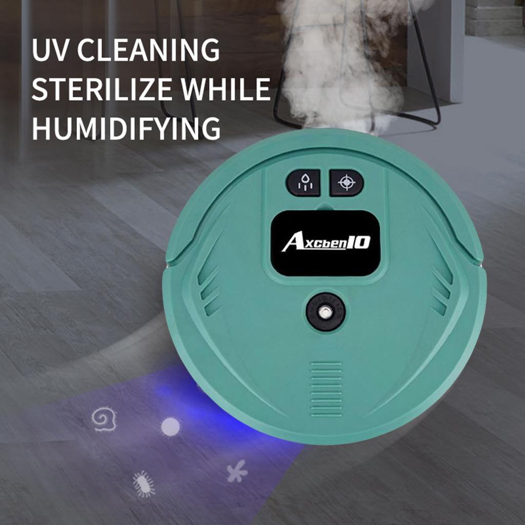 USB Rechargeable Robot Vacuum Cleaner Floor Duster With UV Lamp - Green