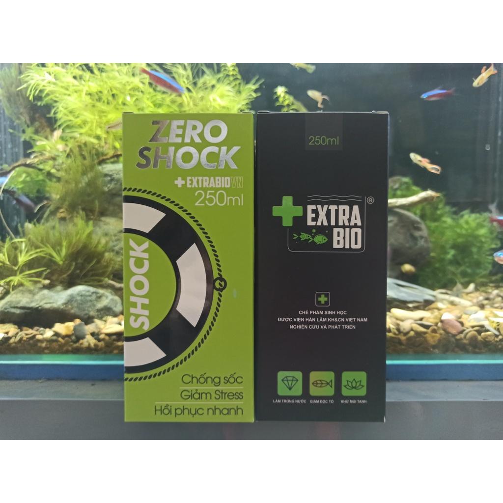 Vi sinh Extra Bio và Zero Shock- giúp làm trong nước, giảm độc tố và cân bằng PH,Chống Sốc, Giảm Stress, khử clo-shopleo