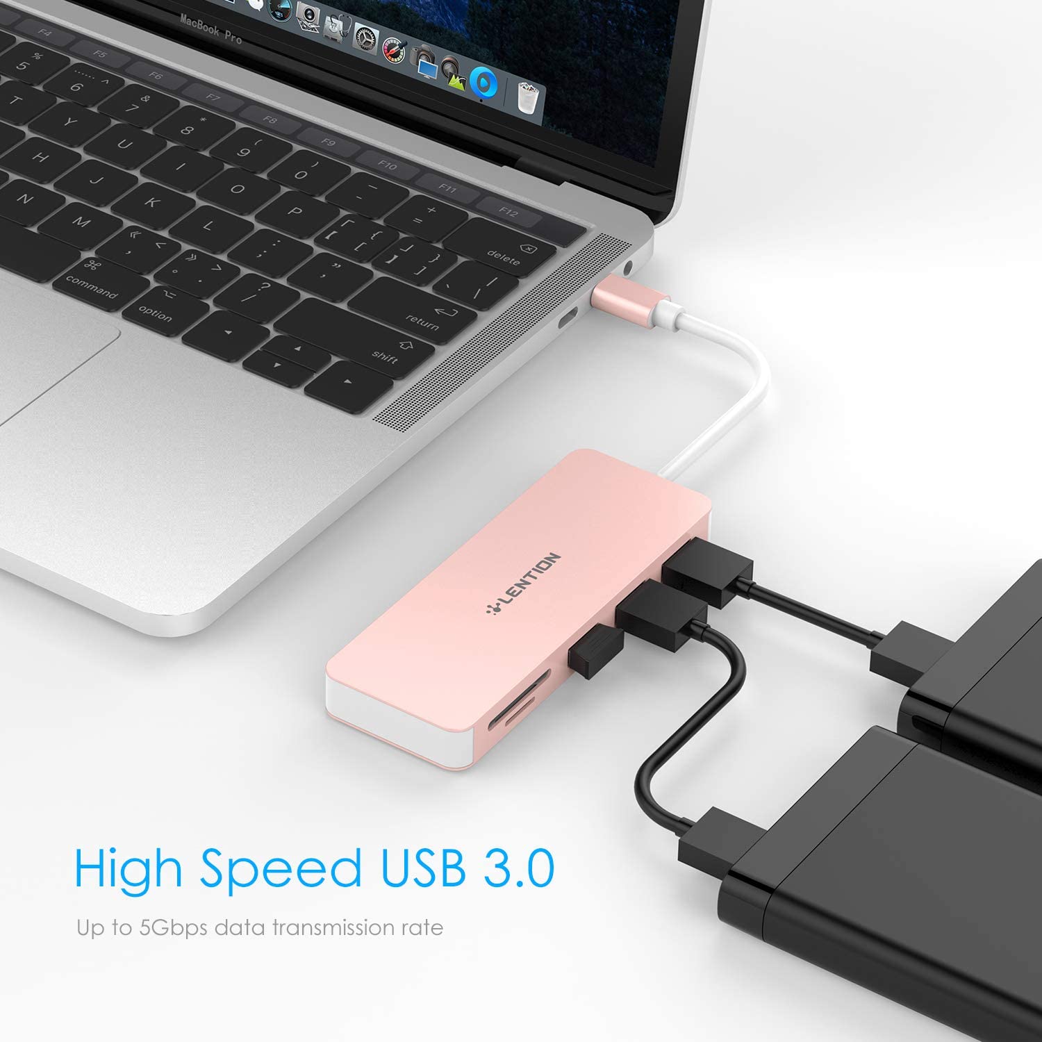 Hub USB C LENTION 6 trong 1 C16S với PD, SD/TF, Type A 3.0 - Hàng chính hãng