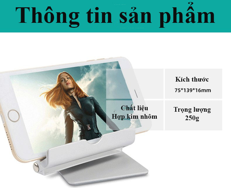 Giá Đỡ Để Bàn Điện Thoại Di Động, Máy Tính Bảng Chất Liệu Hợp Kim Nhôm Cao Cấp Có Thể Xoay 360 Độ Hàng Nhập Khẩu Helios