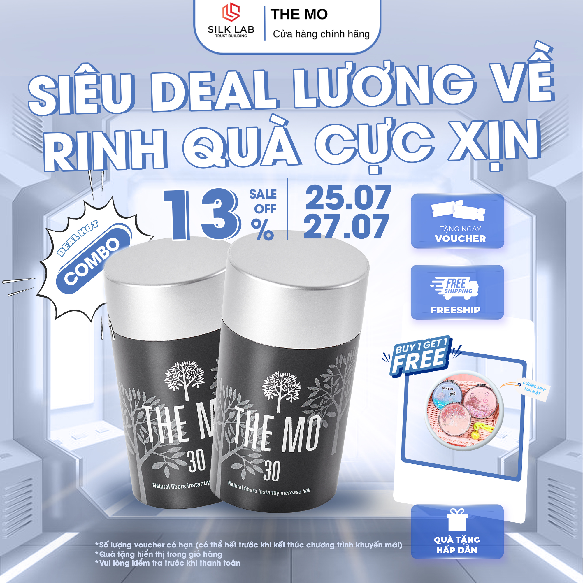 Combo 2 chai Bột phủ dày tóc THE MO 30g-Dành Cho Tóc Thưa, Tóc Mỏng-Tăng Sự Tự Tin Trong Từng Sợi