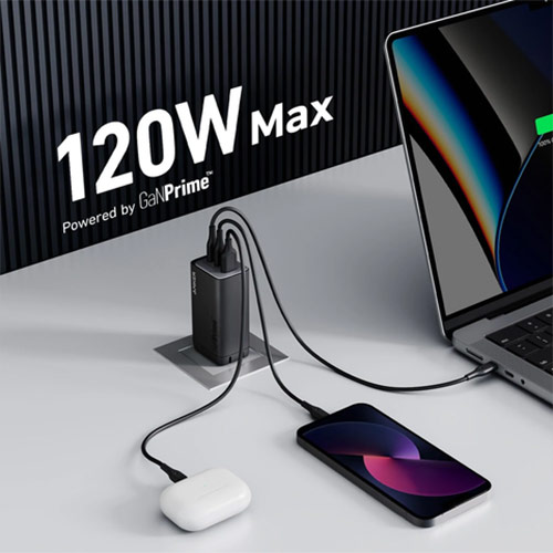 Cốc sạc Anker 737 GaNPrime Wall Charger 120W 2Type-C 1 USB 1 A2148 - Hàng chính hãng