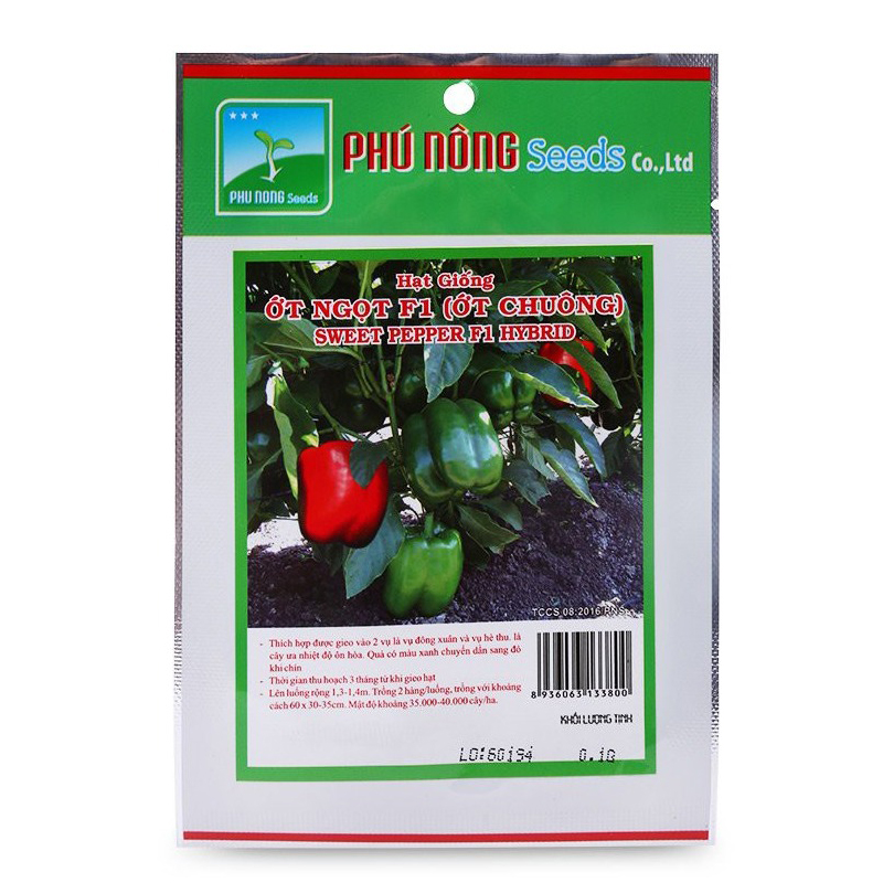 Hạt giống ớt ngọt F1 ( Ớt chuông ) Phú Nông - Gói 0.1 gram