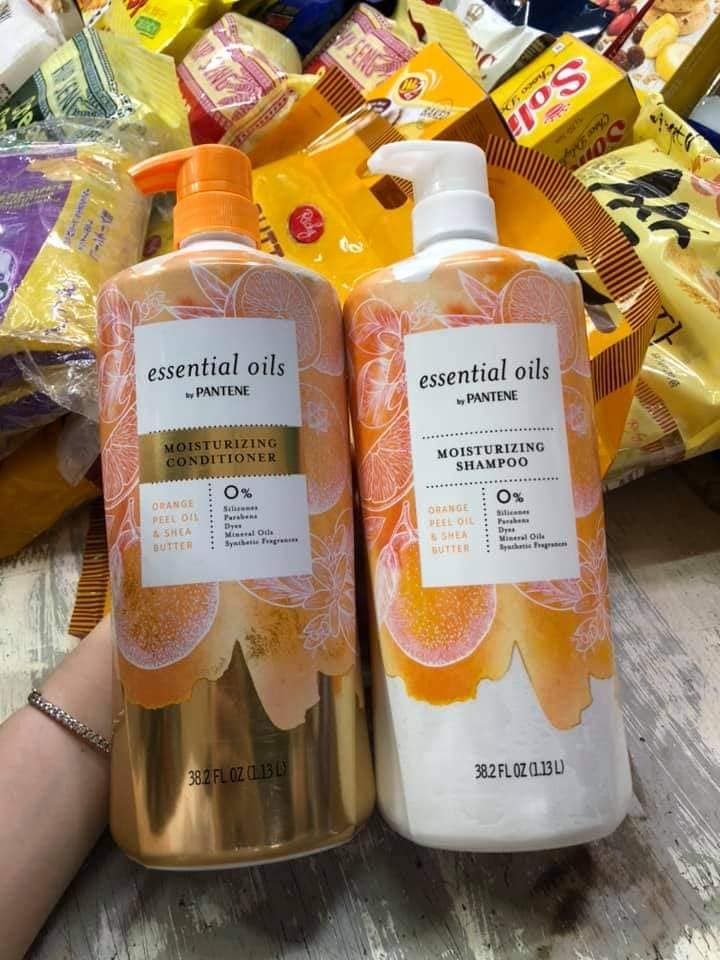 Bộ Dầu Gội Xả Pantene Cam Essential Oils by Pantene Orange Peel Oil &amp; Shea Butter Hương cam 1.13L