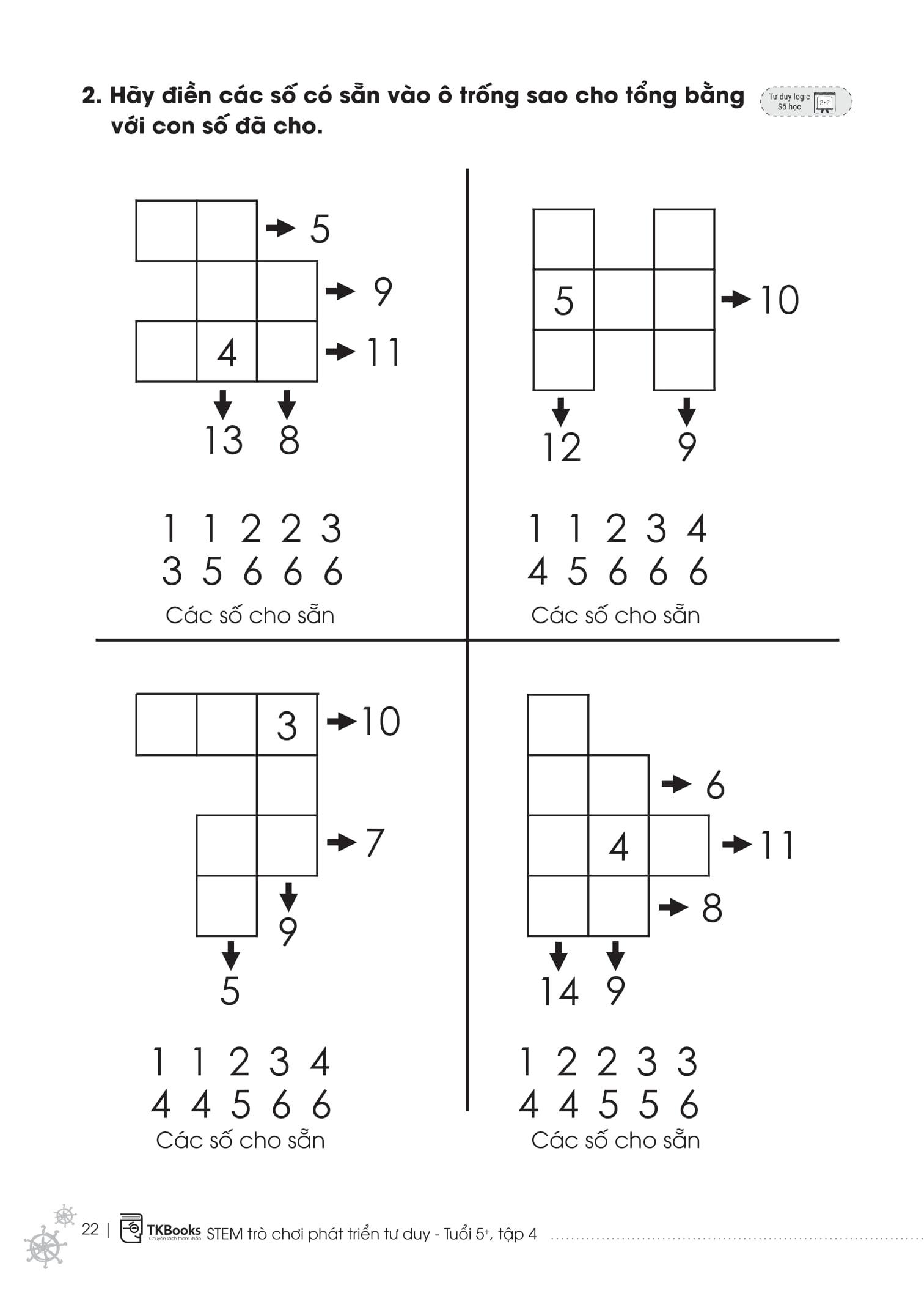 Sách - STEM Trò Chơi Phát Triển Tư Duy - Tuổi 5+ - Tập 4