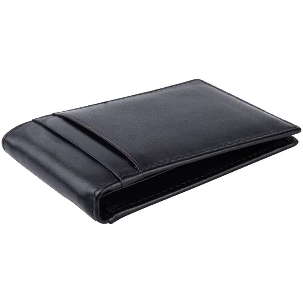 Men Minimalist Front Pocket Wallet, Leather Card Holder RFID Blocking Money Clip