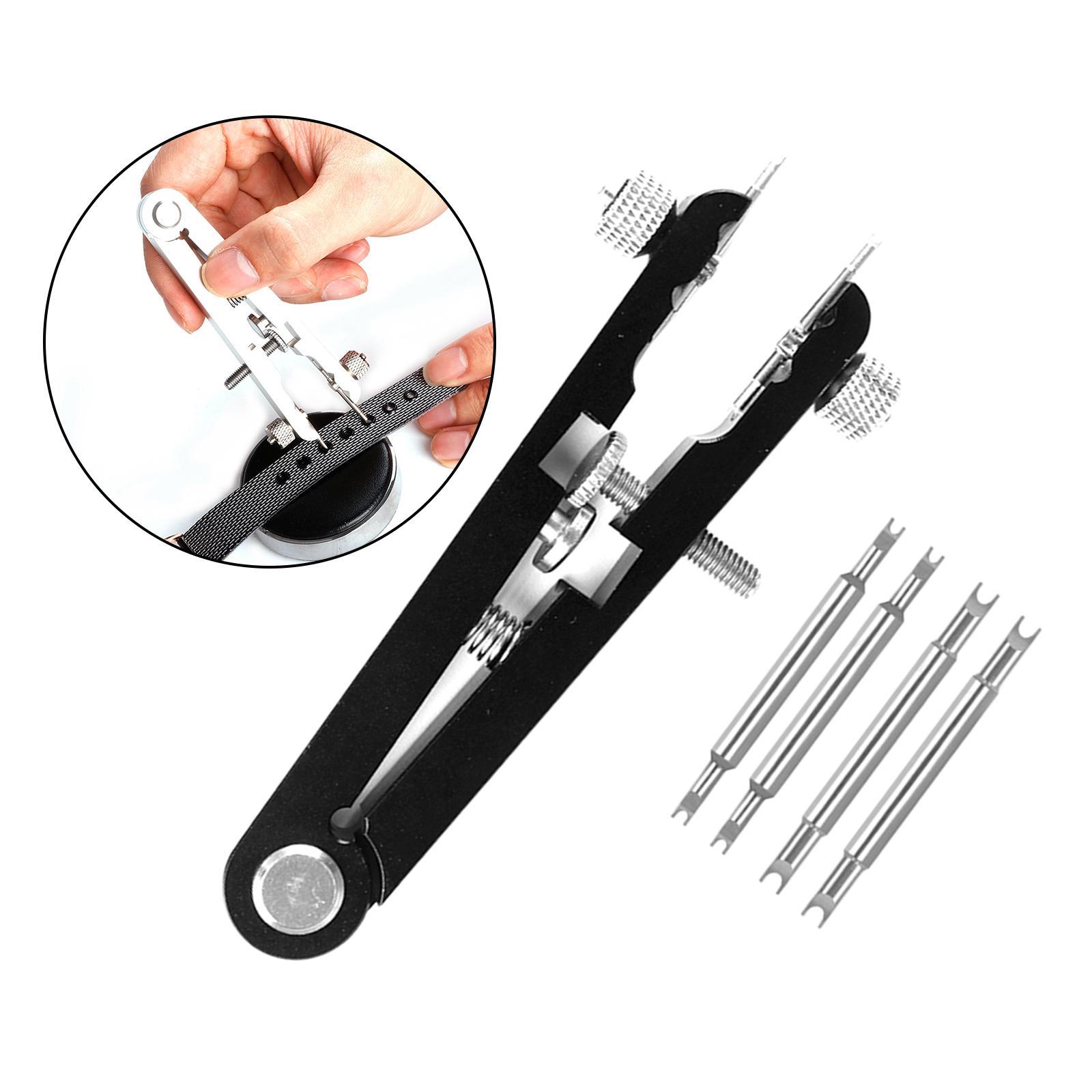 Watch Bracelet Spring Bar Plier Tweezer Remover Replace Adjuster Tool Black