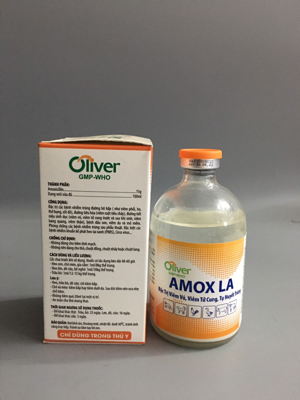 Amox 15% dùng cho chó, mèo, gia súc, gia cầm