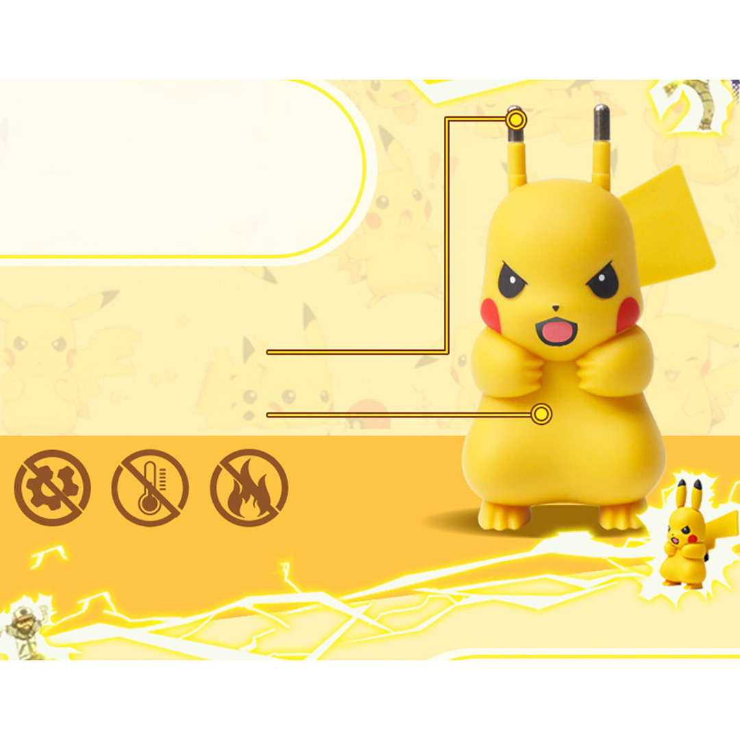 Đầu sạc củ sạc cốc sạc nhanh điện thoại công nghệ Quick Charge 2.0 2.4A hình Pikachu dễ thương đa năng phù hợp với nhiều dòng smartphone