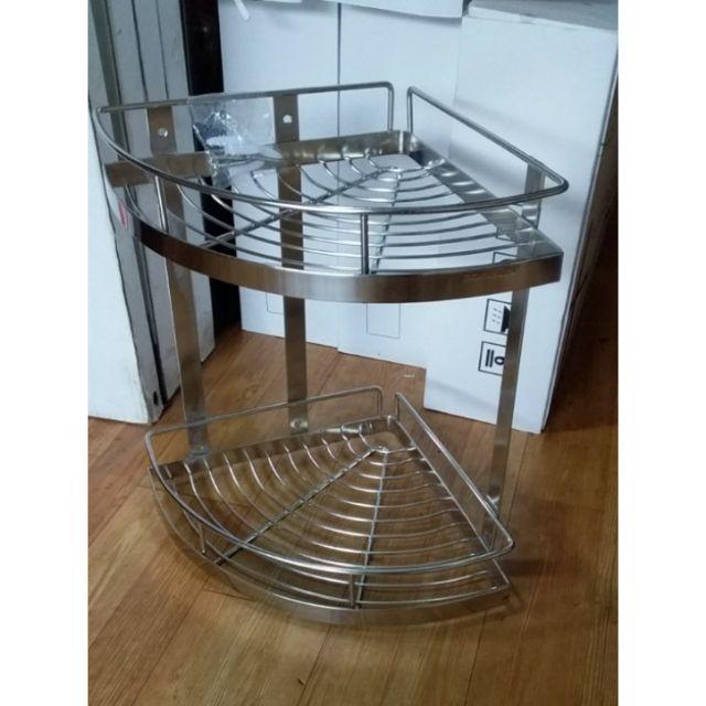 KỆ GÓC INOX 2 TẦNG