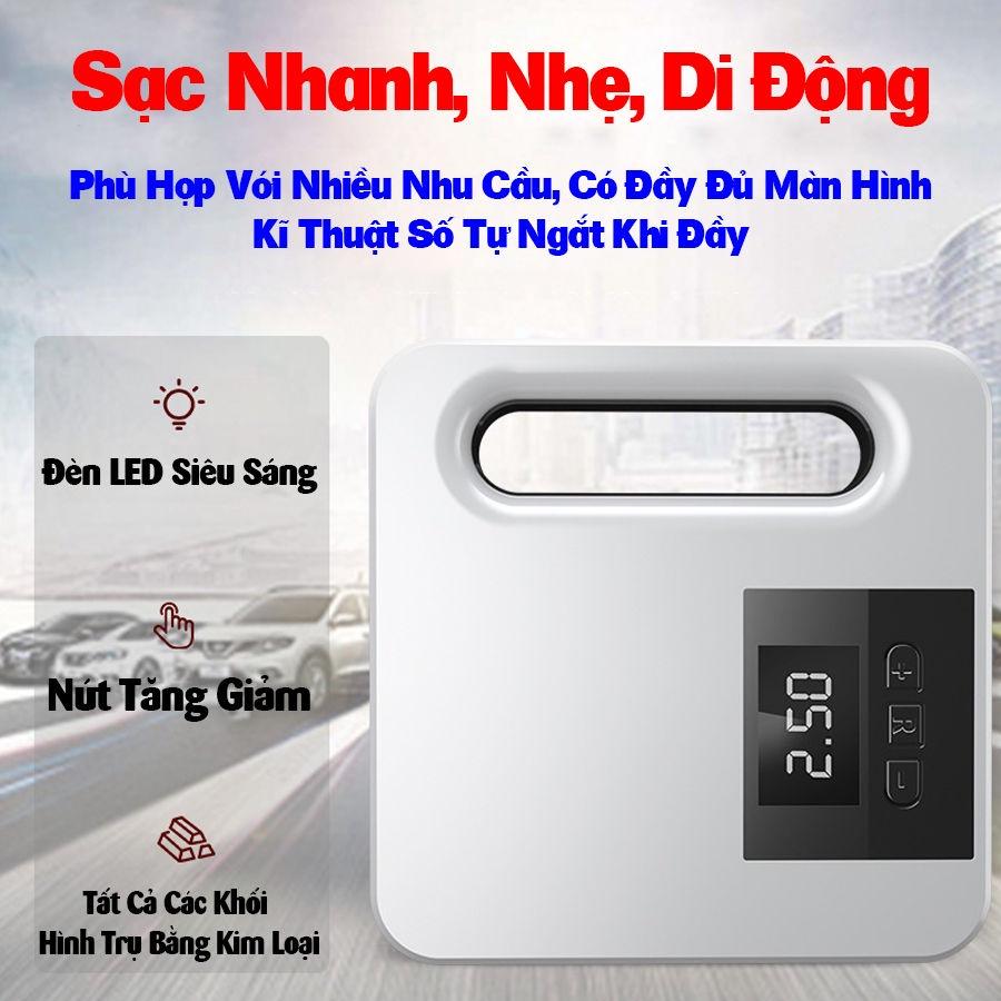 Máy Bơm Hơi Xe Hơi Thông Minh 12V Máy Nén Khí Chạy Điện Với Áp Suất Lốp tẩu sạc Màn Hình LCD Máy Bơm Lốp Di Động có đèn