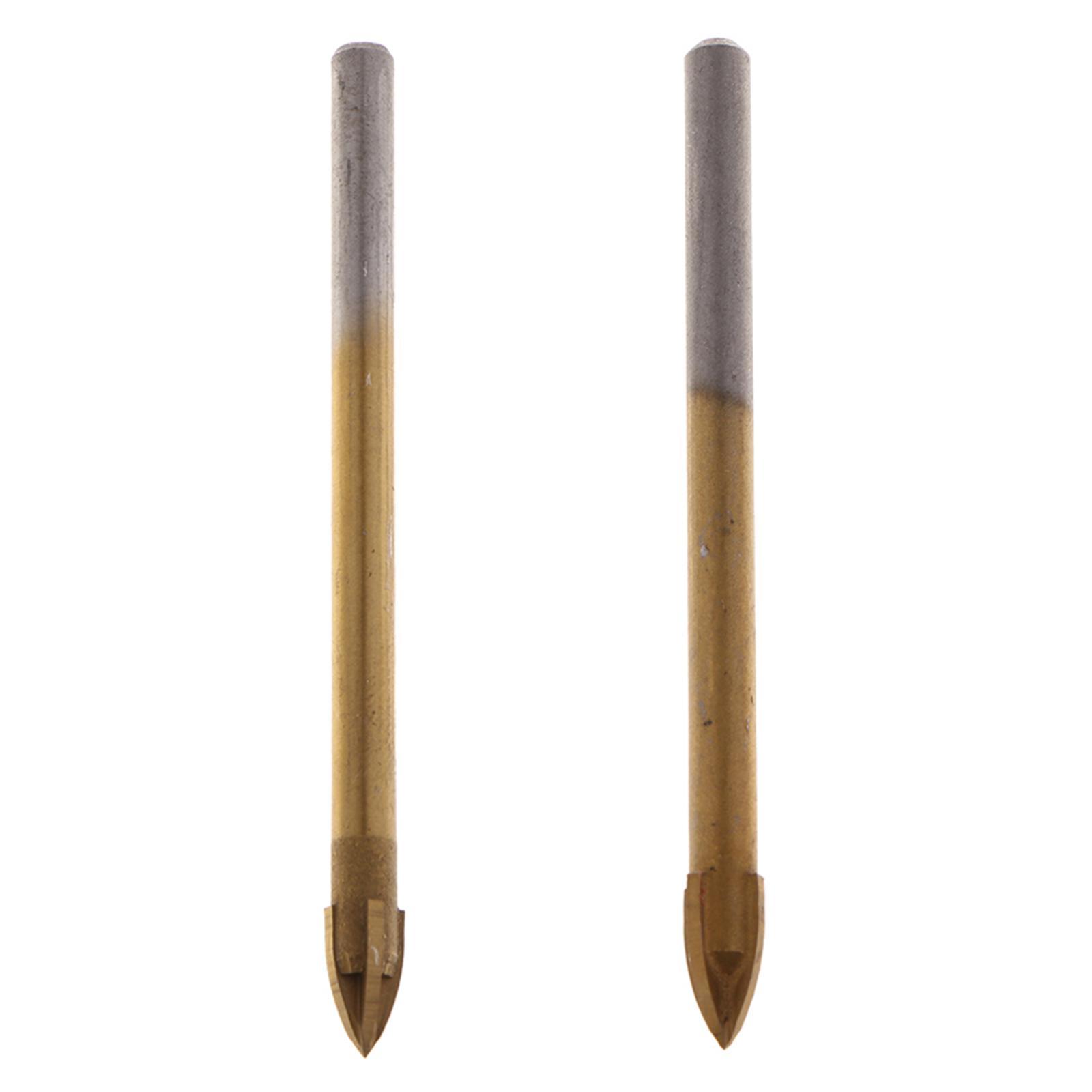 2x Carbide Cross Spear Head Glass Marble Tile Thread Drill Bits