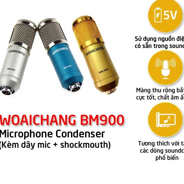 Micro Livestream BM900 Thu Âm Hát Karaoke Chuyên nghiệp