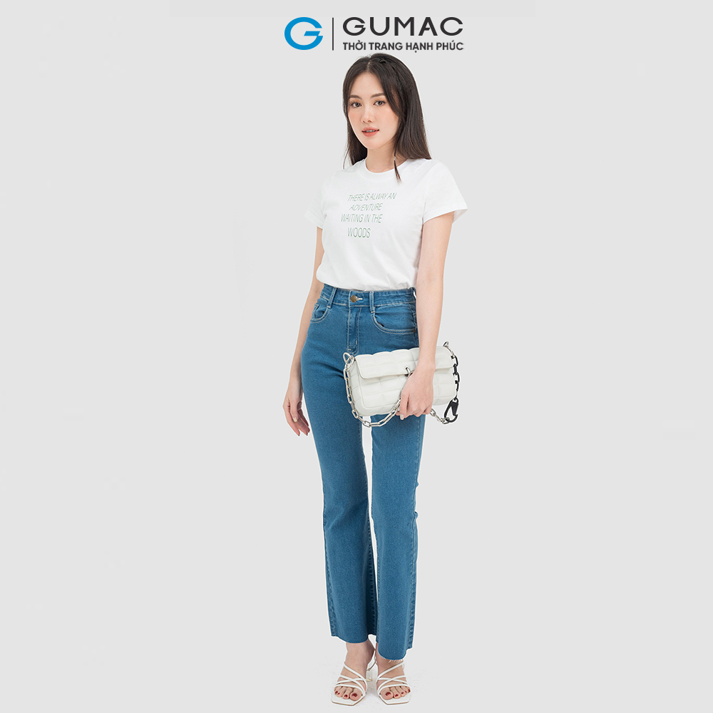 Áo thun nữ GUMAC ATC07022 , Áo thun nữ cổ tròn chất liệu TICI thoáng mát