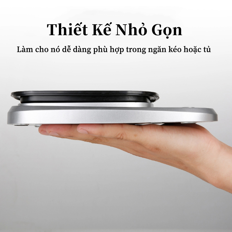 Cân tiểu ly điện tử nhà bếp mini định lượng 0.1g - 10kg làm bánh, độ chính xác cao cân thực phẩm, sử dụng 2 viên pin