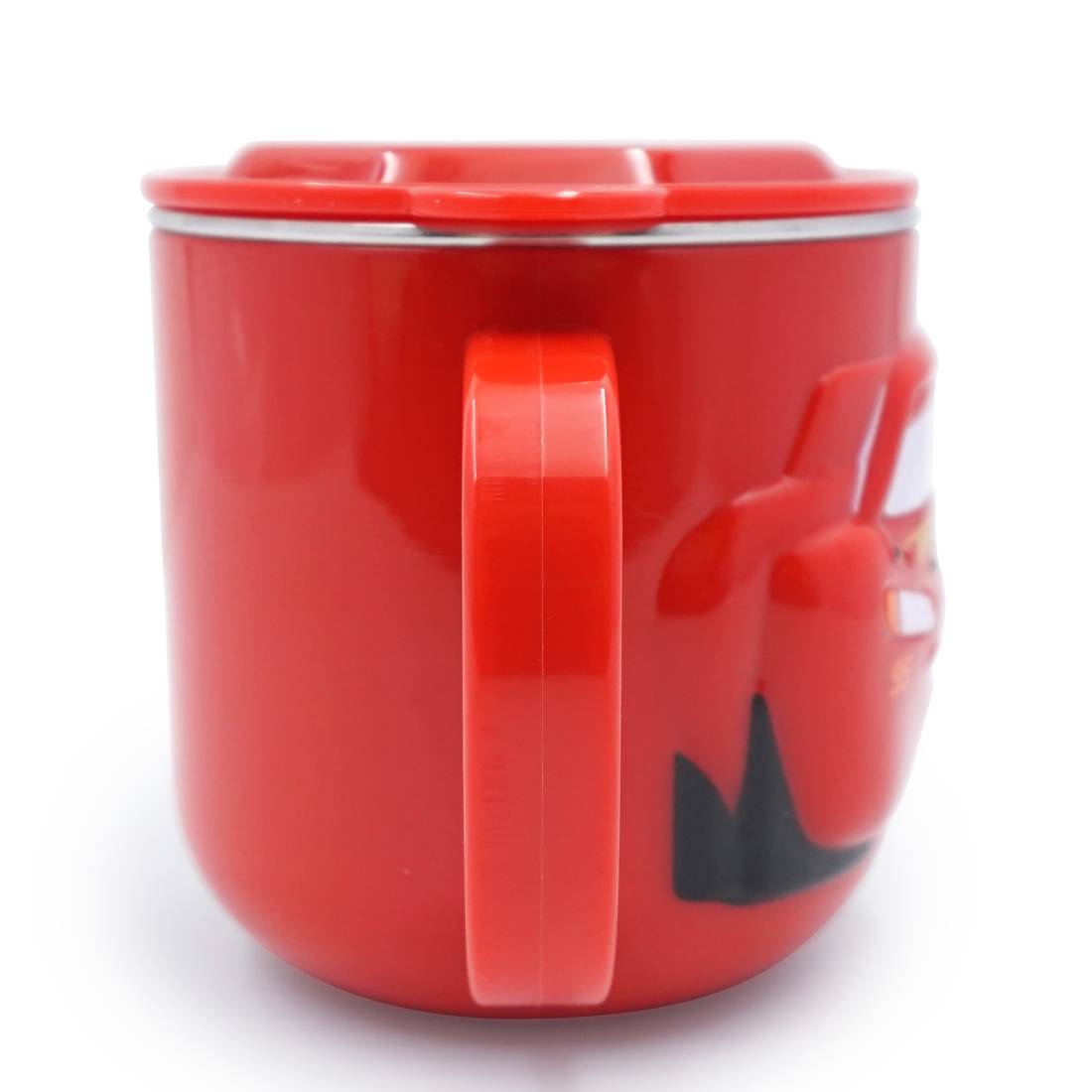 Ly cốc giữ nhiệt Disney hình xe đua Car Mcqueen 3D có nắp và quai cầm cho bé - 260ml