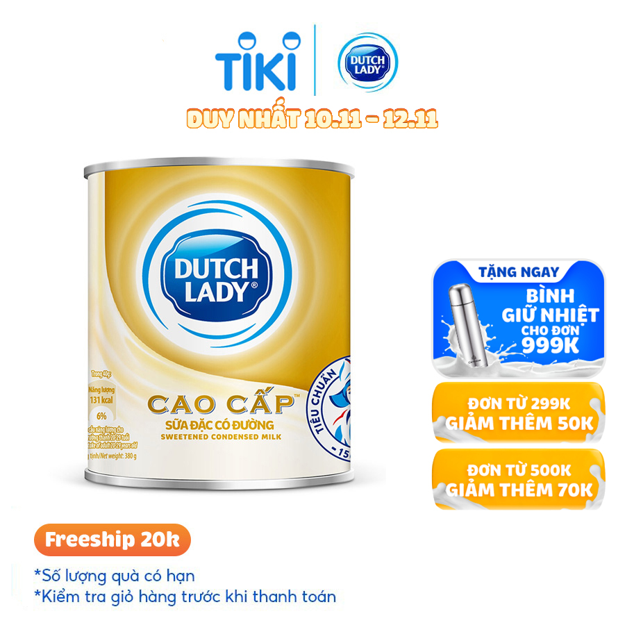 Sữa đặc có đường Dutch Lady cao cấp 380g