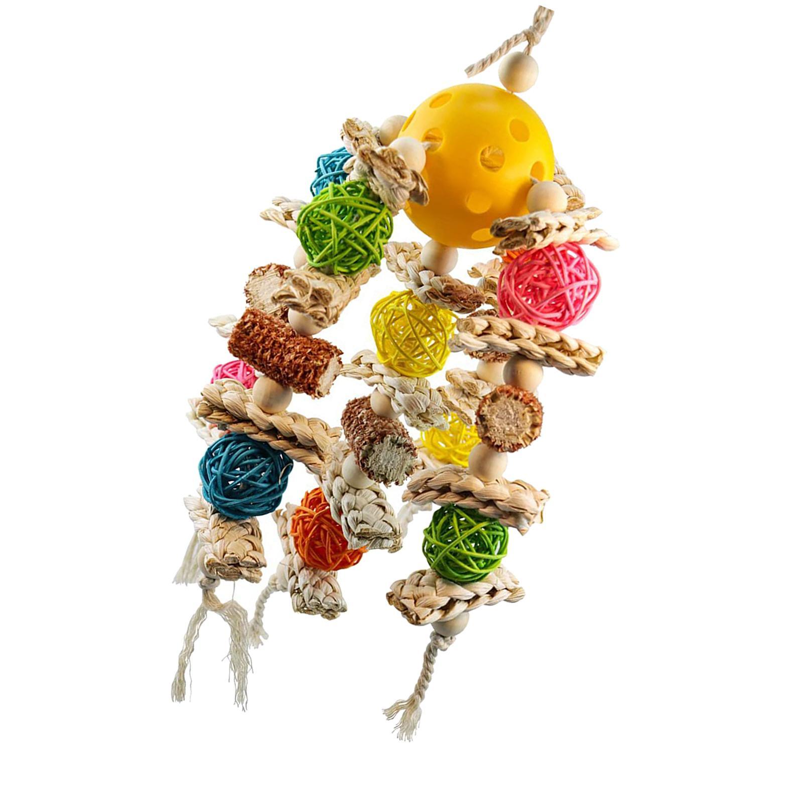 Bird Swing Chewing Bite Encourages Foot Exercise Parrots Cage Hanging Toys