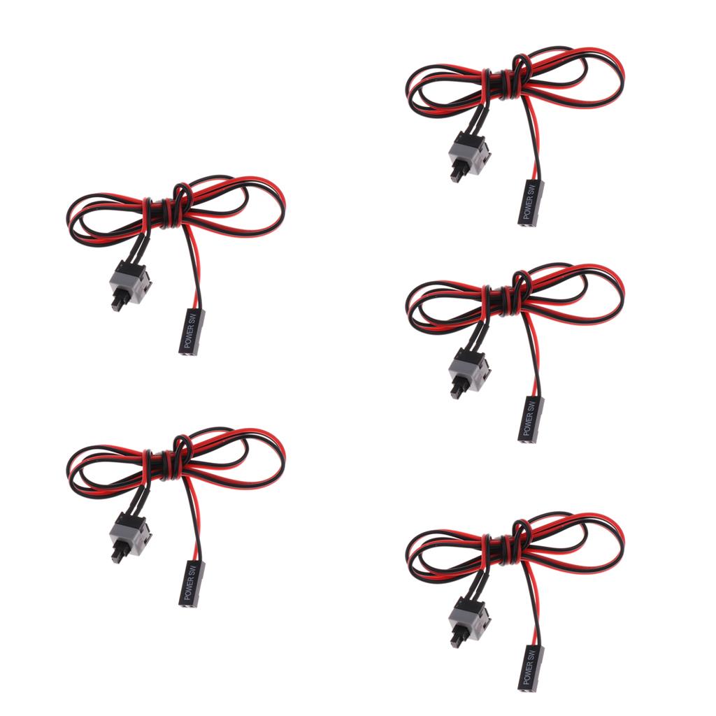 5Pcs Computer Case Power Supply Reset Switch ATX Cable For Motherboard