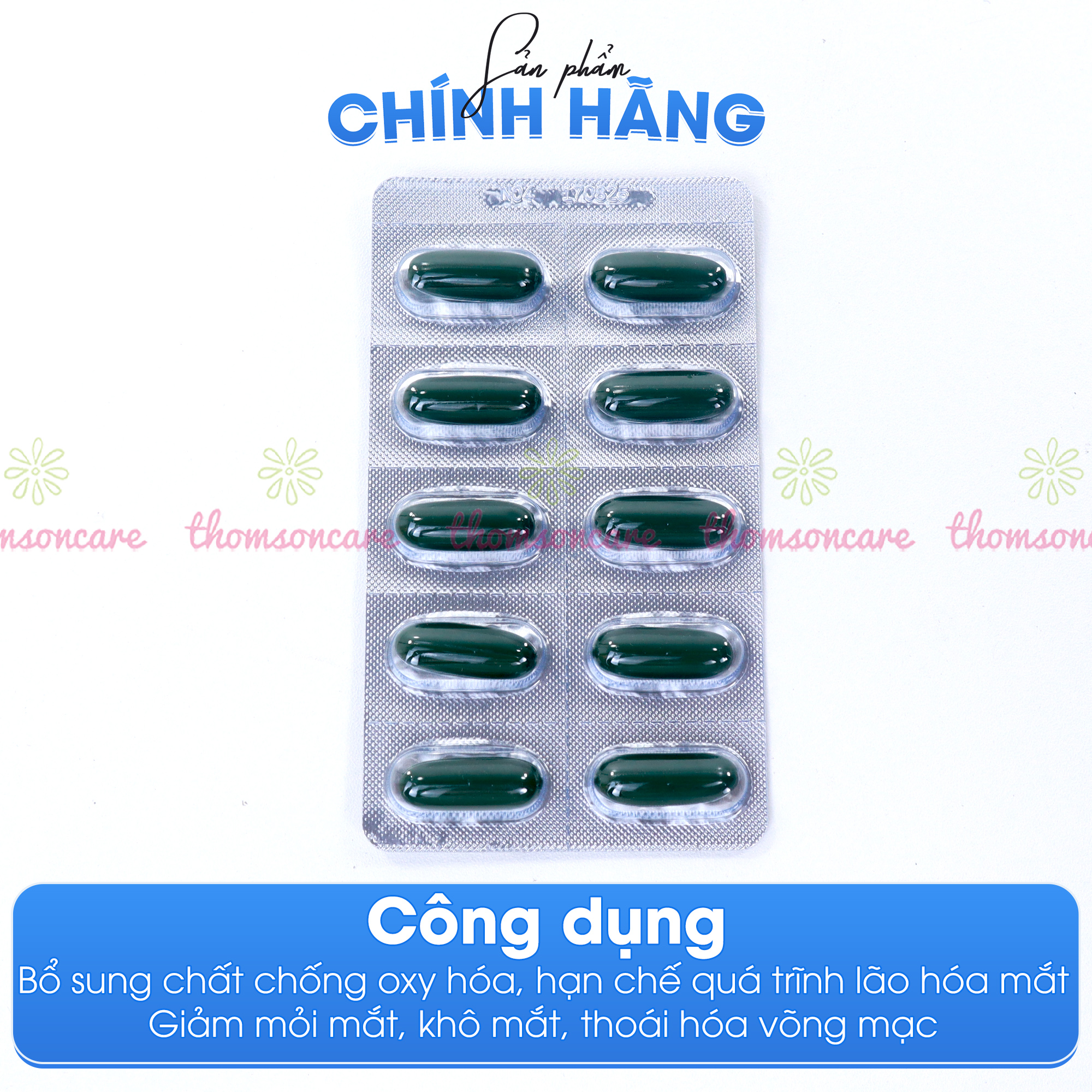 Viên uống bổ mắt SanoEye - Giúp cải thiện thị lực, mờ mắt, chống khô mắt, loạn thị từ dầu cá, việt quất - Hộp 30 viên Thomsoncare