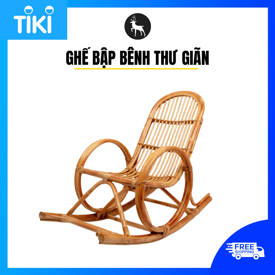 Ghế mây bập bênh đọc sách giãn ban công HOME MÂY chất liệu mây 100% chắc chắn  - Loại 130x70x95