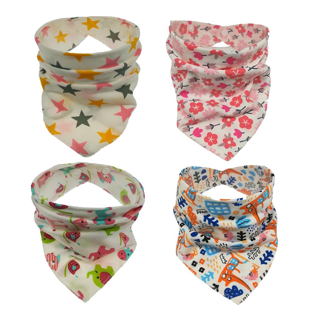 Baby Bandana Bib Set, 4-Pack Super Absorbent, Drool Bibs for Boys & Girls
