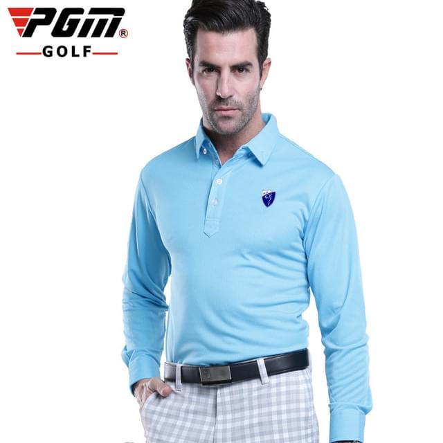 ÁO GOLF NAM MỘT MÀU DÀI TAY - PGM YF015 - MÀU HỒNG