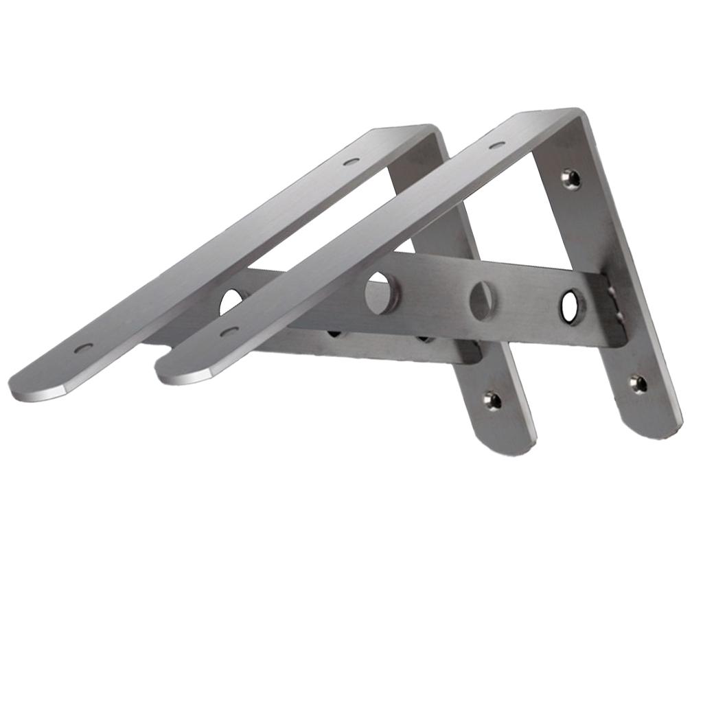 2pcs Stainless Steel Heavy Duty Shelf Bracket Corner Brace Support Fastener Wall Hanging Shelve Support Bracket