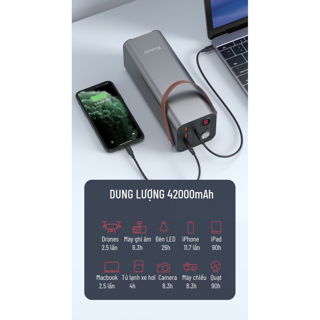 Trạm sạc dự phòng YOOBAO EN1 46200mAh - Sạc nhanh PD3.0 220w- Bảo hành 12tháng 1 đổi 1- HÀNG CHÍNH HÃNG