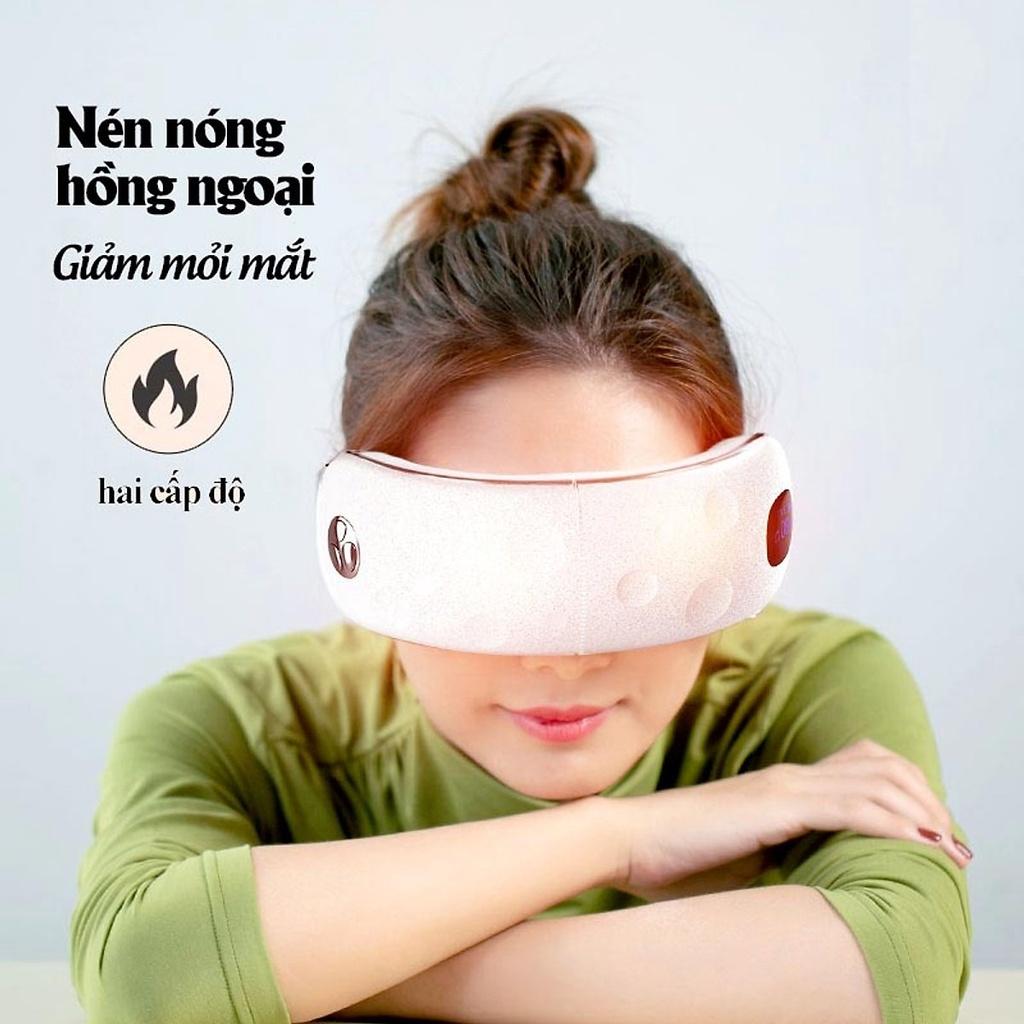 Máy massage mắt Jeeback XGEEK E8 xoa bóp thái dương rung với nhiệt nóng và có màn hình hiển thị