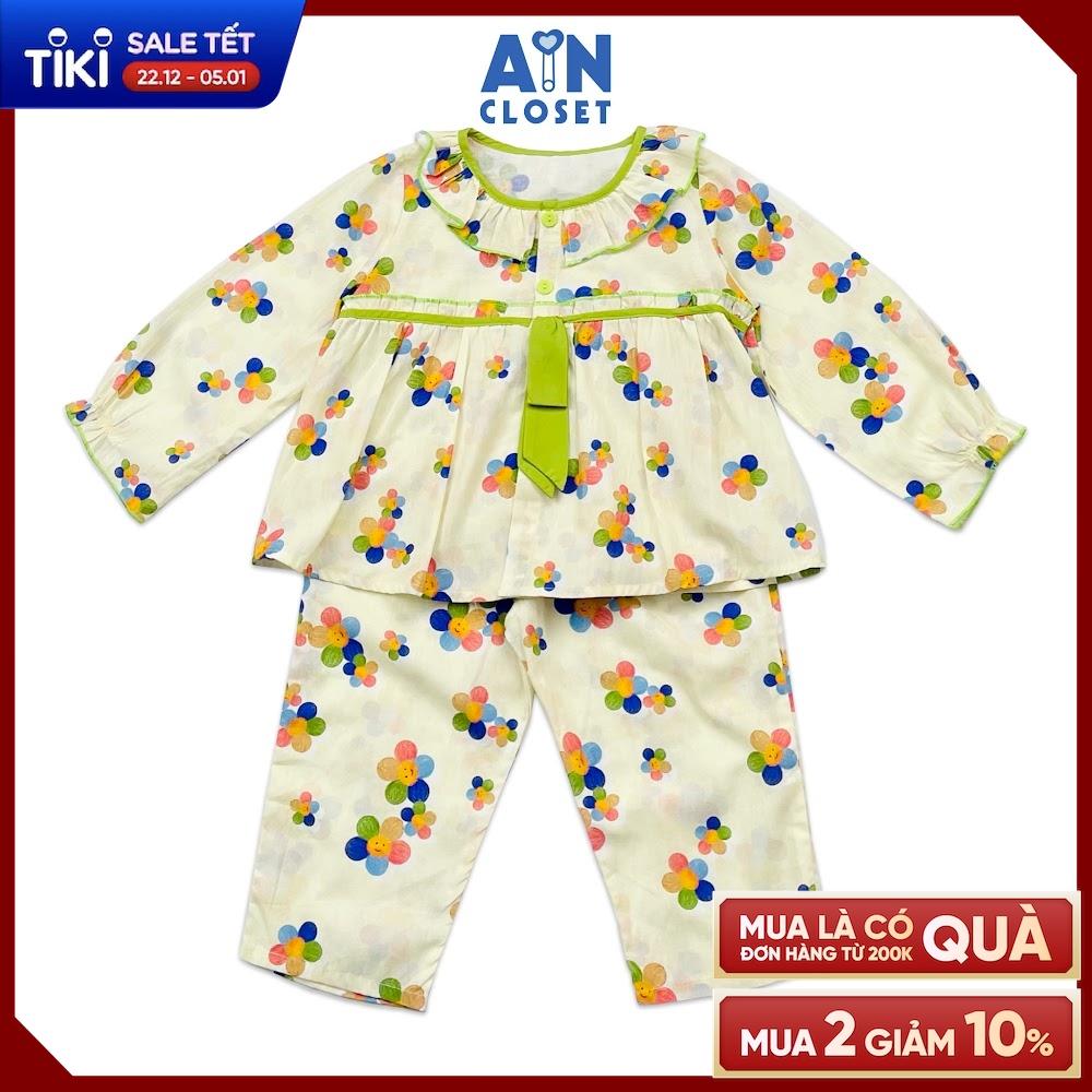 Bộ quần áo dài bé gái họa tiết Hoa Điểm 10 cotton - AICDBGNV1KPZ - AIN Closet