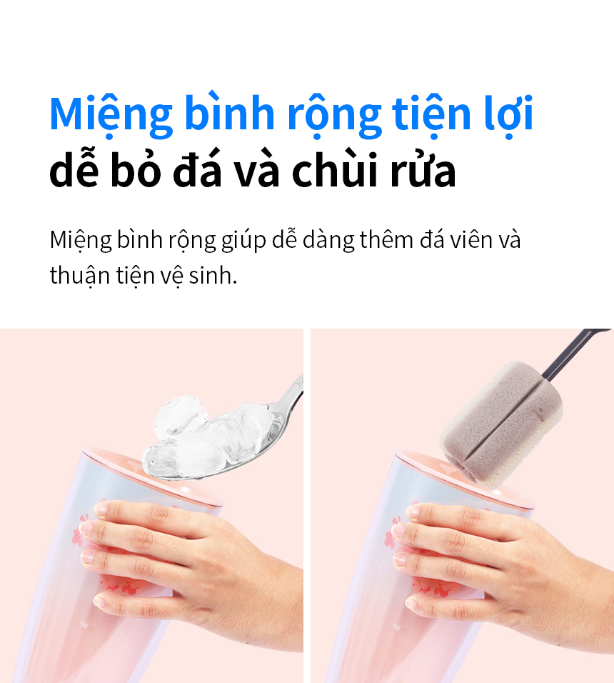 Ly nhựa LocknLock 2 lớp 750ml HAP522 720ml Anh Đào - Hàng chính hãng kèm ống hút, cách nhiệt tốt, miệng rộng - JoyMall