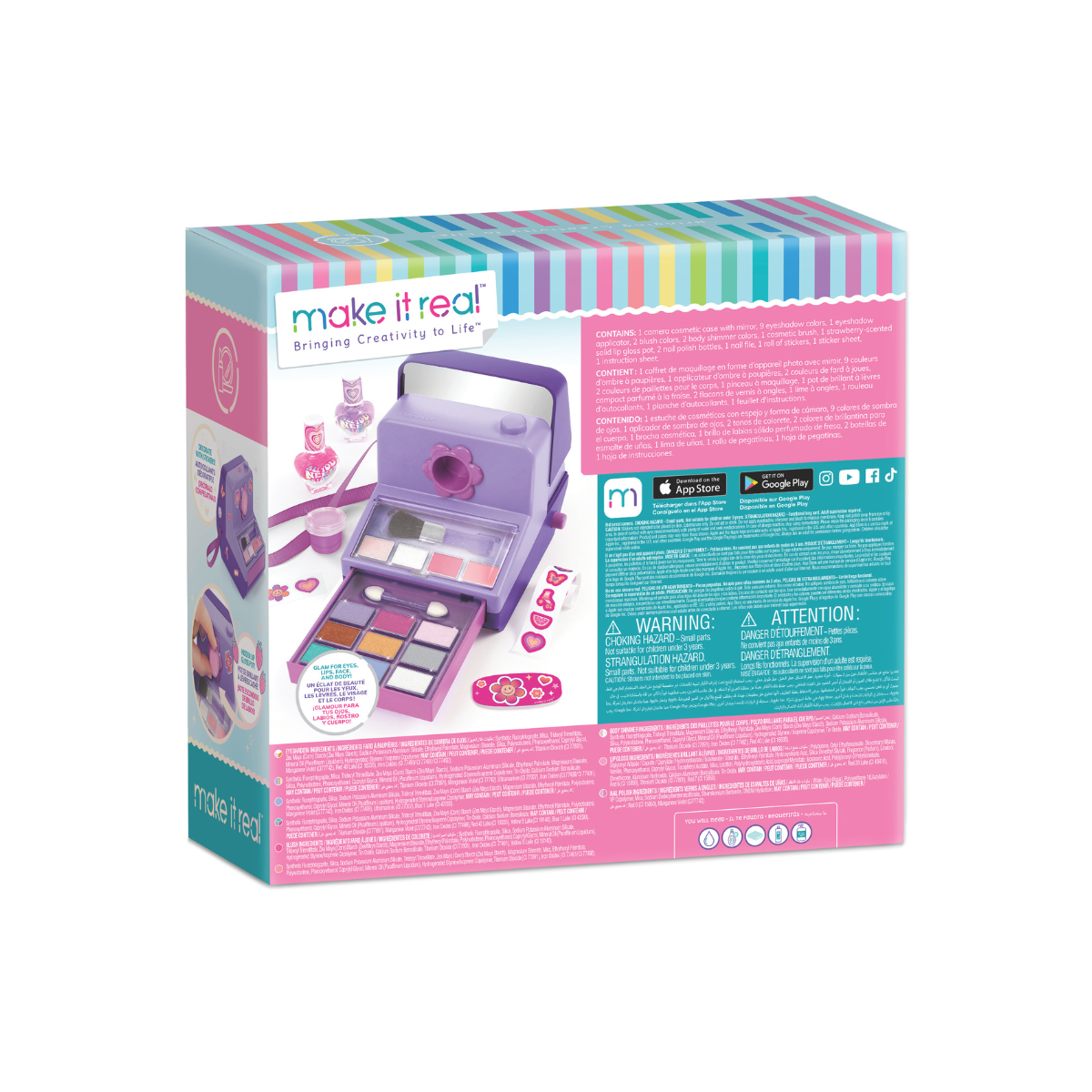 Đồ Chơi Hộp Trang Điểm Máy Chụp Hình Tím Xinh Xắn MAKE IT REAL 20270914/2702MIR