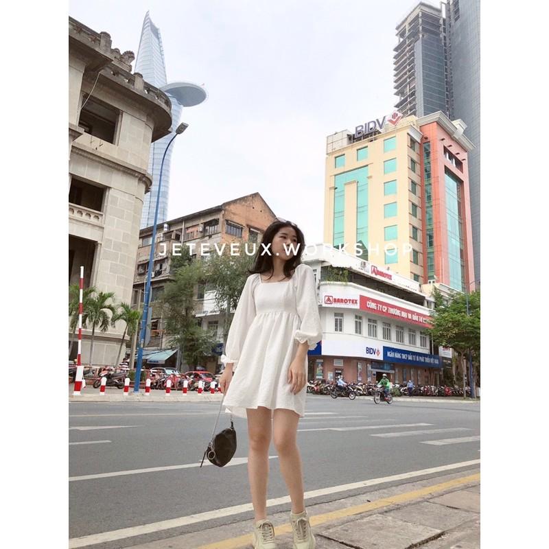 Đầm babydoll trắng designed by Jeteveux