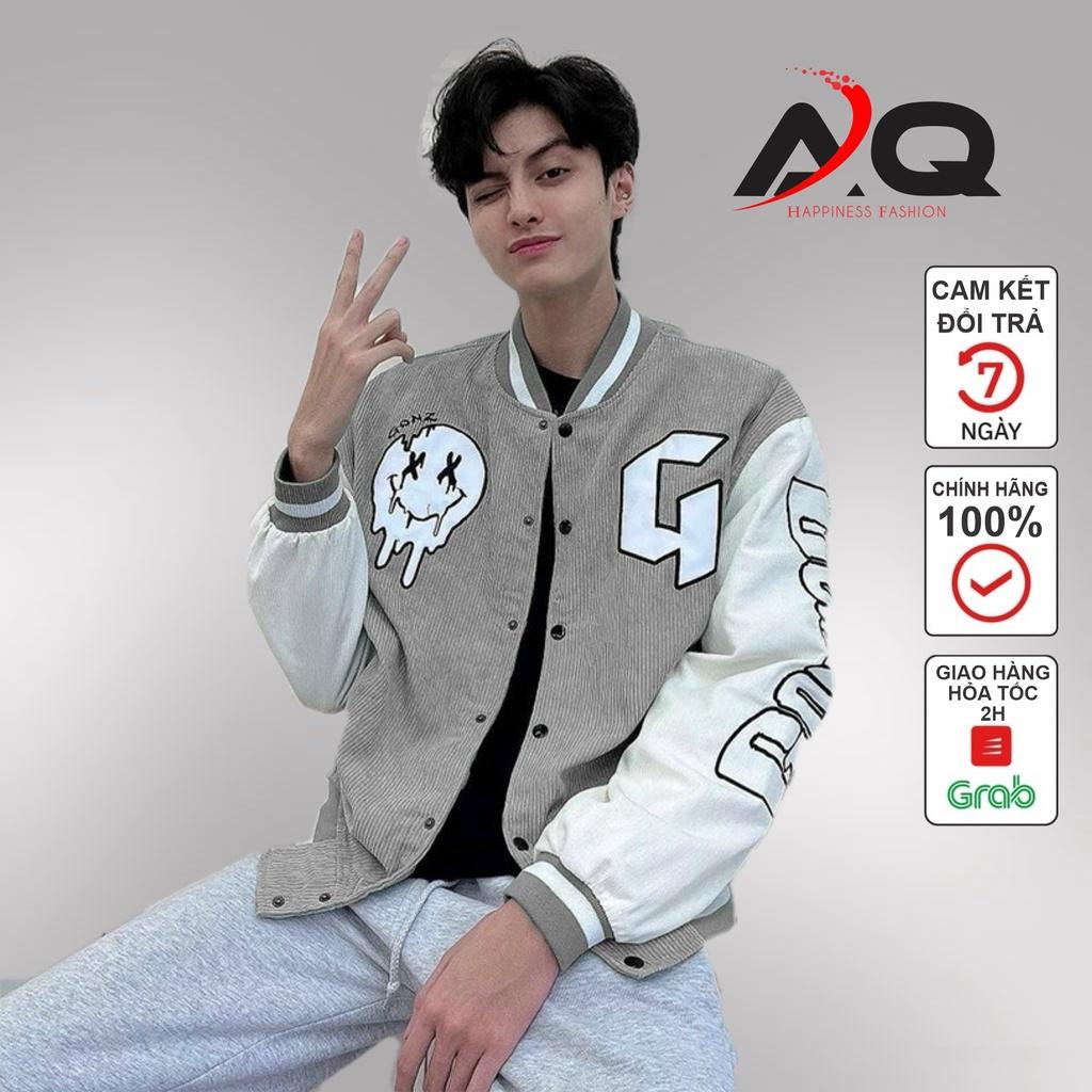 Hình ảnh Áo Varsity Jacket áo bomber chất nhung tăm nỉ nam nữ khoác ngoài dày dặn form rộng unisex - NHUH20