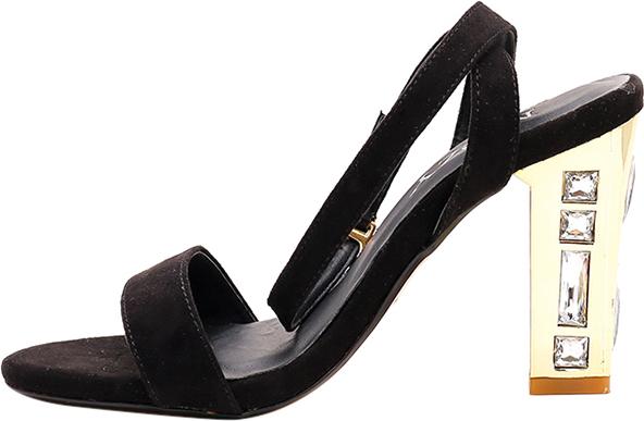 Giày Sandal Mozy Gót Vuông Da Lộn Quai Ngang MZSD029