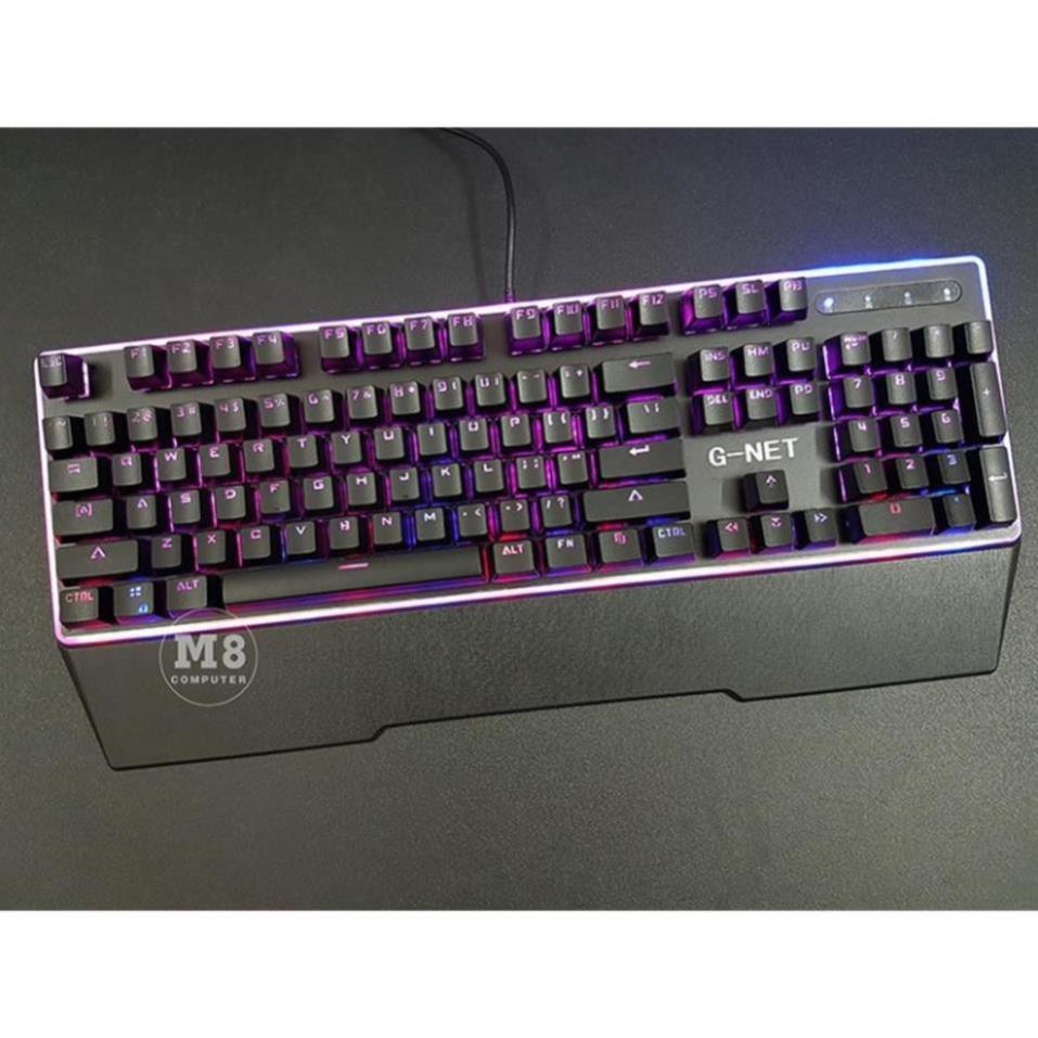 Bàn phím Gaming G-Net K68 - Led ranibow - Blue Switch - Switch quang học - Màu đen  - Hàng Chính Hãng