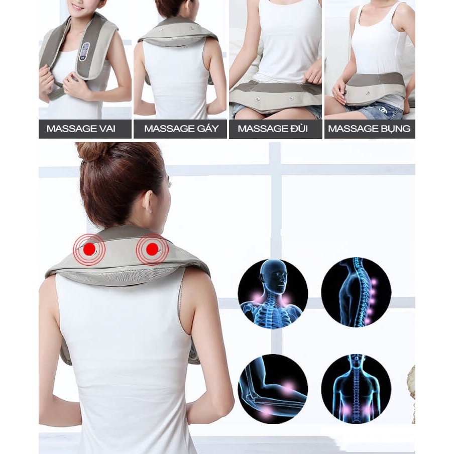 Massage vật lý trị liệu đốt sống cổ lưng vai gáy tặng kèm massage mini