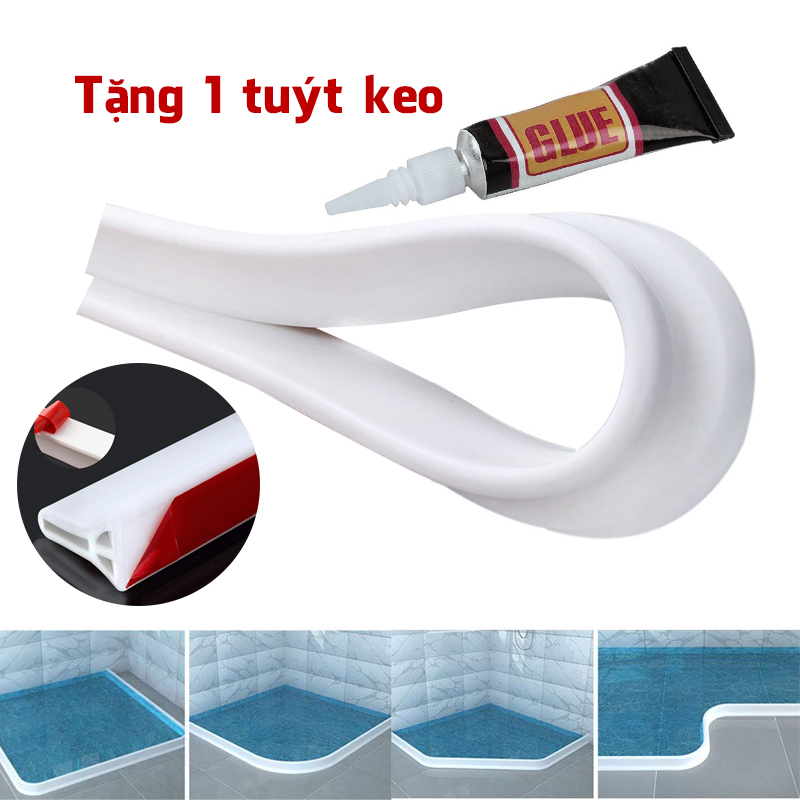 Ron Thanh Dài Chặn Ngăn Nước Tràn Nhà Tắm Nhà Bếp Nước Silicone 48mm