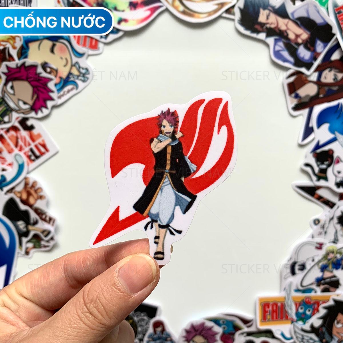 Sticker Fairy Tail Hội Pháp Sư  -  Manga Anime - Dán Trang Trí - Chất Liệu PVC Cán Màng Chất Lượng Cao Chống Nước, Chống Nắng, Không Bong Tróc Phai Màu