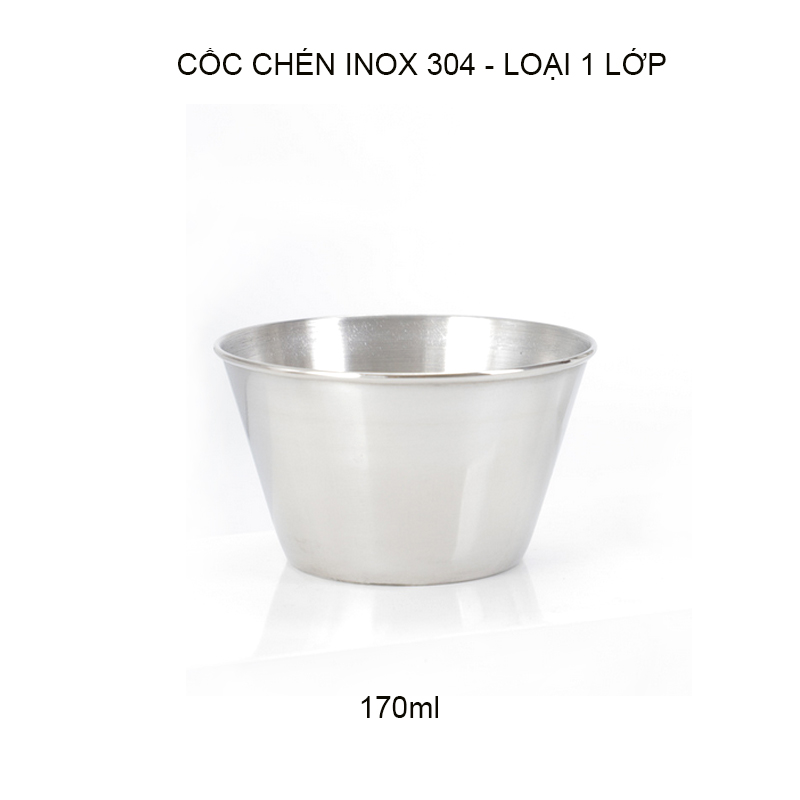 Bát chén đựng gia vị bằng inox 304 loại 1 lớp 170ml