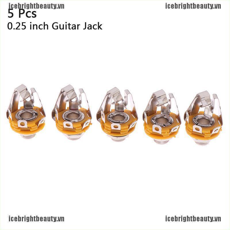 Set 5 đầu nối 1/4 inch cổng jack bằng kim loại cho đàn ghi ta bass