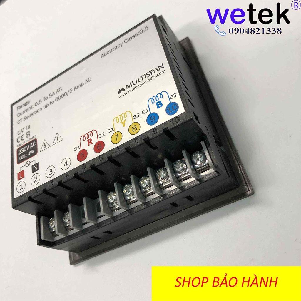 Mutltispan AMP-19N, Đồng hồ đo Dòng 3 pha, hiển thị LED đồng thời, gắn mặt cánh tủ, cấp chính xác 0.5